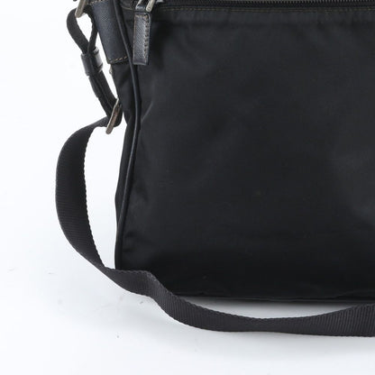 Prada Tessuto Nylon Saffiano Leather Shoulder Bag Crossbody Messenger Black — view 2