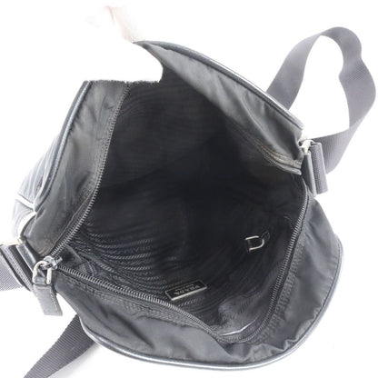 Prada Tessuto Nylon Saffiano Leather Shoulder Bag Crossbody Messenger Black — view 7