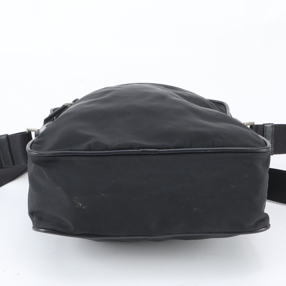 Prada Tessuto Nylon Saffiano Leather Shoulder Bag Crossbody Messenger Black — view 6