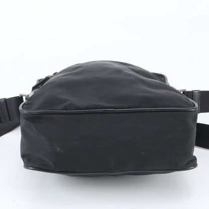Prada Tessuto Nylon Saffiano Leather Shoulder Bag Crossbody Messenger Black — view 6