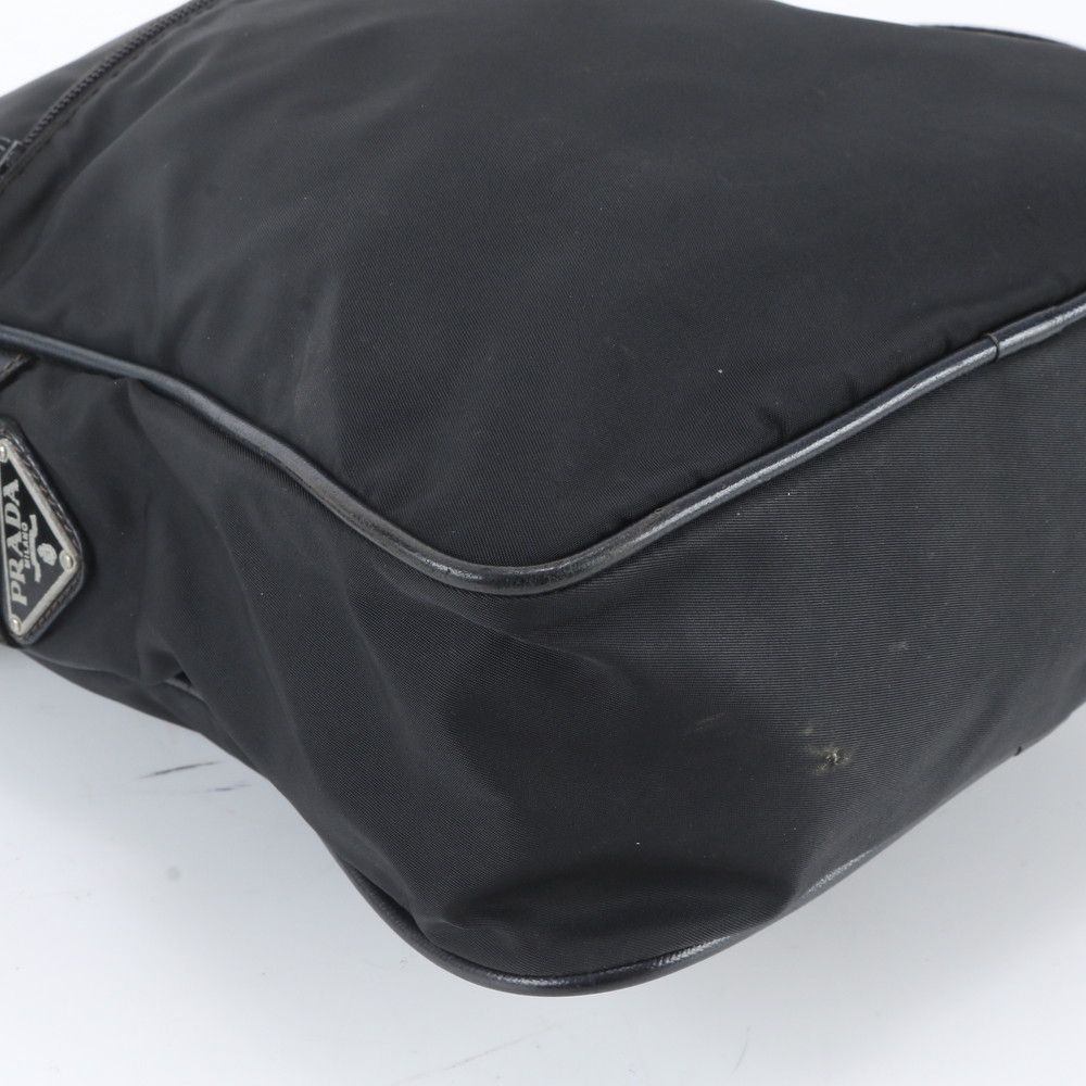 Prada Tessuto Nylon Saffiano Leather Shoulder Bag Crossbody Messenger Black — view 5