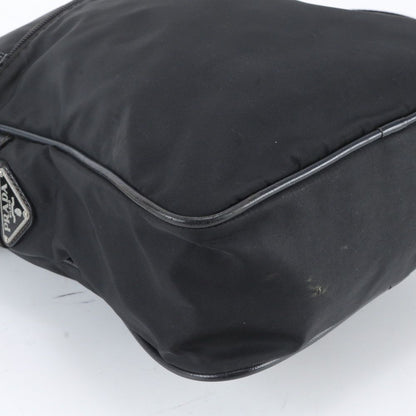 Prada Tessuto Nylon Saffiano Leather Shoulder Bag Crossbody Messenger Black — view 5
