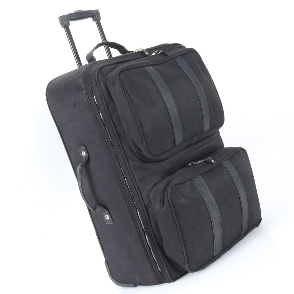 Hermes Acapulco Travel Bag MM Leather Canvas Suitcase Carry Case