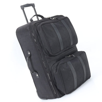 Hermes Acapulco Travel Bag MM Leather Canvas Suitcase Carry Case