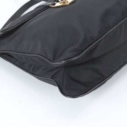 Prada Tessuto Nylon Leather Shoulder Bag Crossbody Black — view 4