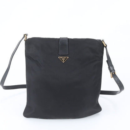 Prada Tessuto Nylon Leather Shoulder Bag Crossbody Black — view 3