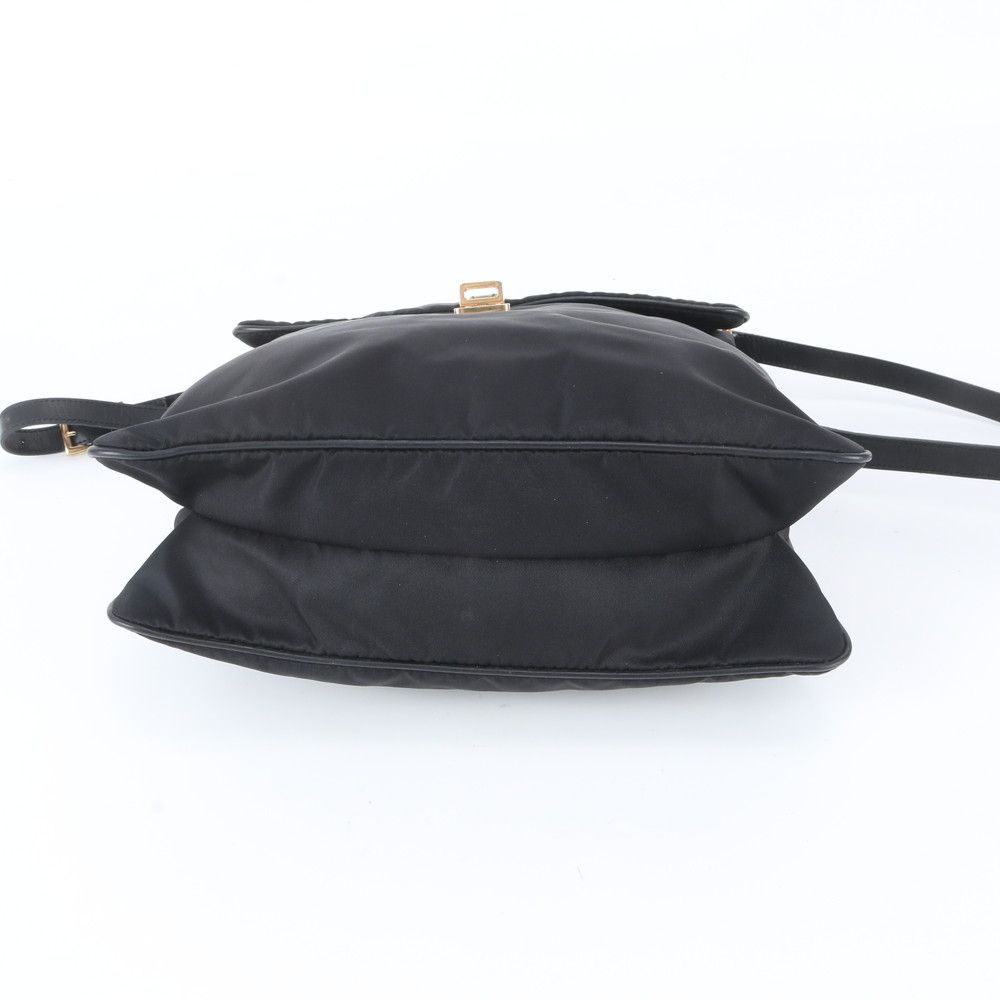 Prada Tessuto Nylon Leather Shoulder Bag Crossbody Black — view 6
