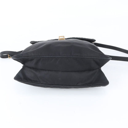 Prada Tessuto Nylon Leather Shoulder Bag Crossbody Black — view 6