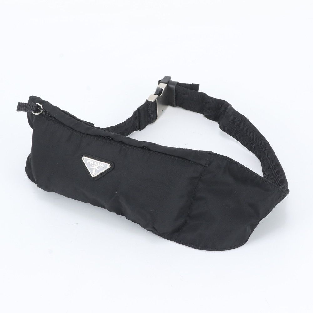 Prada Tessuto Nylon Triangle Logo Belt Bag 2-Way Crossbody Body Waist Pouch