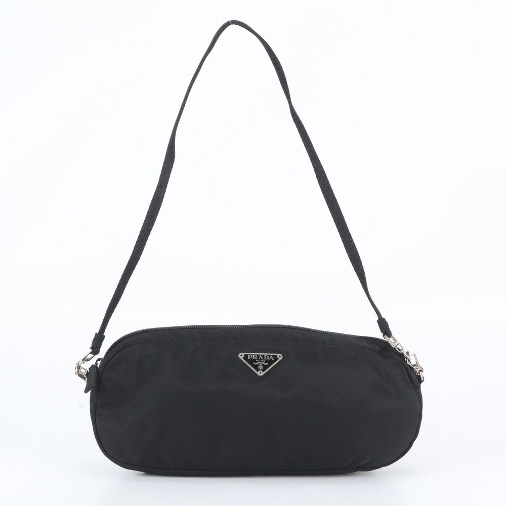Prada White Tag Tessuto Nylon Triangle Logo Shoulder Bag