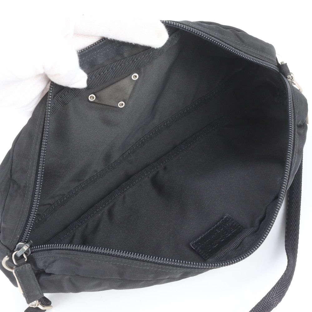 Prada White Tag Tessuto Nylon Triangle Logo Shoulder Bag — view 7