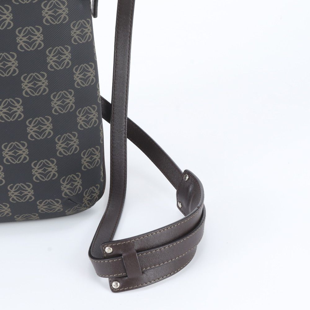 Loewe Anagram Repeat Leather Shoulder Bag Crossbody Brown — view 2
