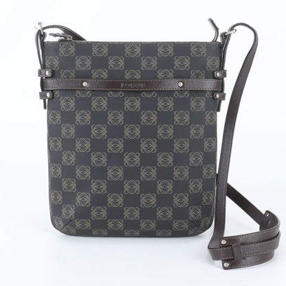 Loewe Anagram Repeat Leather Shoulder Bag Crossbody Brown