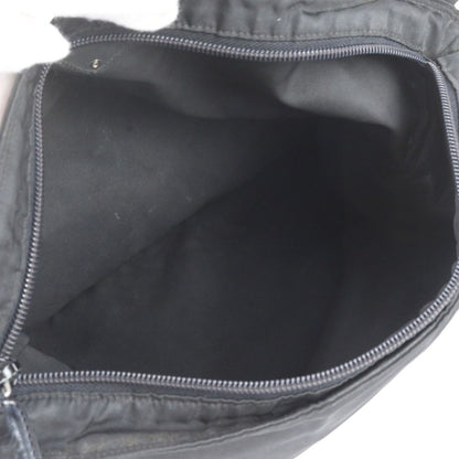Prada Tessuto Nylon Triangle Logo Leather Shoulder Bag Messenger Black — view 7