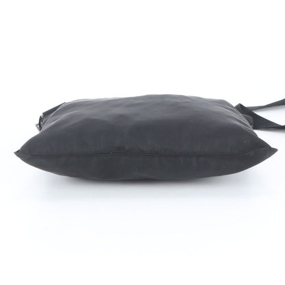 Prada Tessuto Nylon Triangle Logo Leather Shoulder Bag Messenger Black — view 6