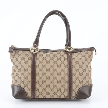Gucci GG Canvas Lovely Heart Tote Shoulder Hand Leather — view 3