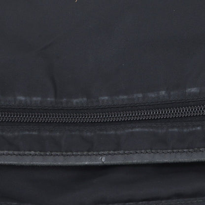 Prada Tessuto Nylon Triangle Logo Leather Shoulder Bag Crossbody Messenger Black — view 8