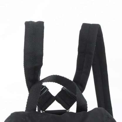 Prada Tessuto Nylon Triangle Logo Leather Backpack Black — view 2