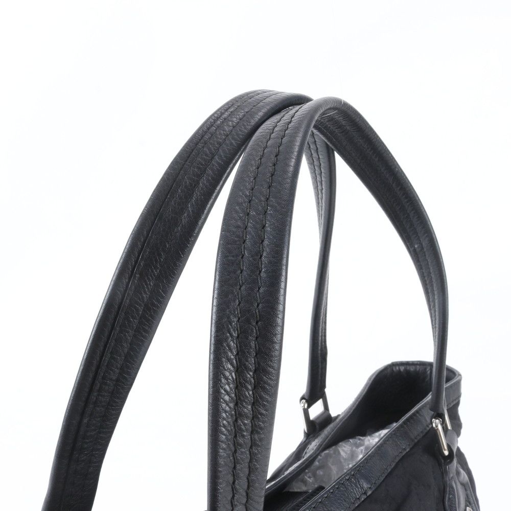 Gucci GG Nylon Leather Tote Shoulder Hand Black — view 2