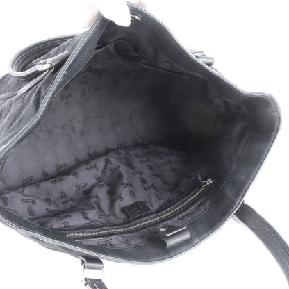Gucci GG Nylon Leather Tote Shoulder Hand Black — view 4