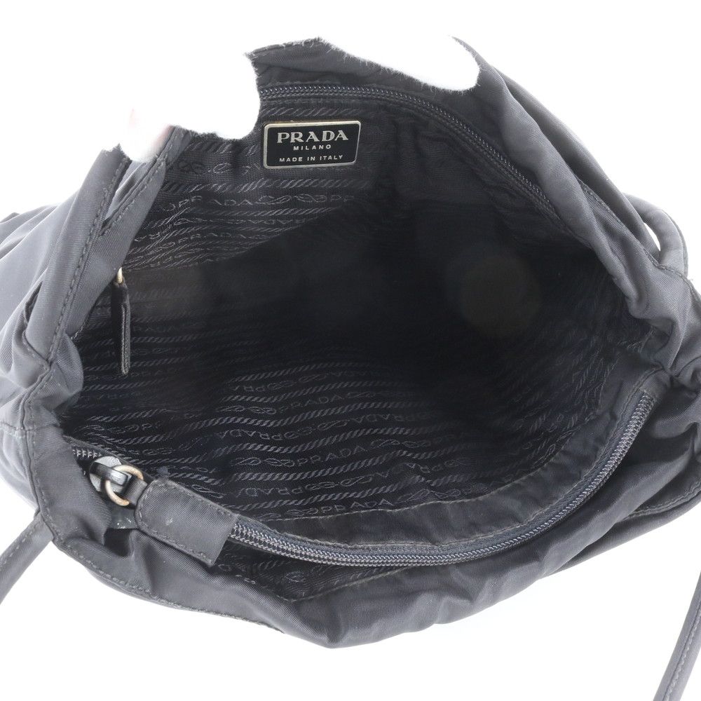 Prada Tessuto Nylon Triangle Logo Tote Shoulder Hand Black — view 7