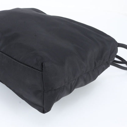 Prada Tessuto Nylon Triangle Logo Tote Shoulder Hand Black — view 4