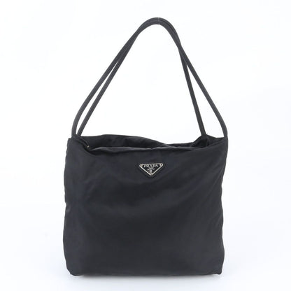 Prada Tessuto Nylon Triangle Logo Tote Shoulder Hand Black