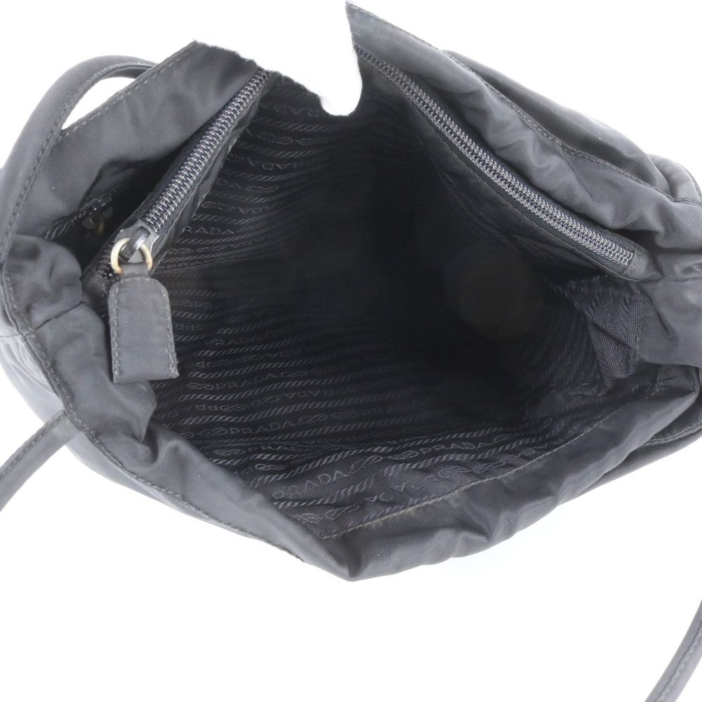 Prada Tessuto Nylon Triangle Logo Tote Shoulder Hand Black — view 8