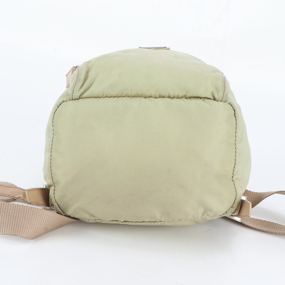 Prada White Tag Tessuto Nylon Triangle Logo Leather Backpack Shoulder Bag — view 5