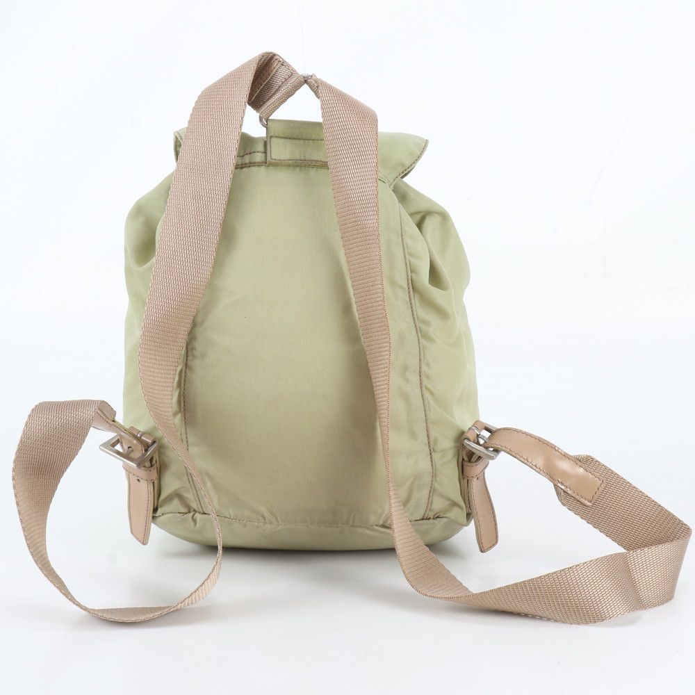 Prada White Tag Tessuto Nylon Triangle Logo Leather Backpack Shoulder Bag — view 2