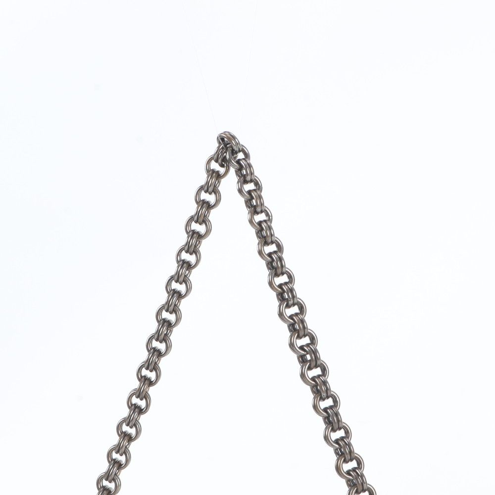 Prada Metal Plate Leather Chain Bag Shoulder Hand Black — view 2