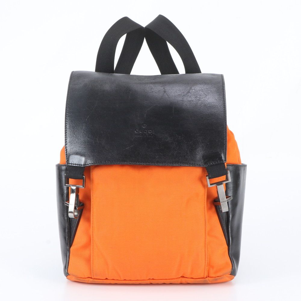 Gucci Leather Nylon Backpack Shoulder Bag