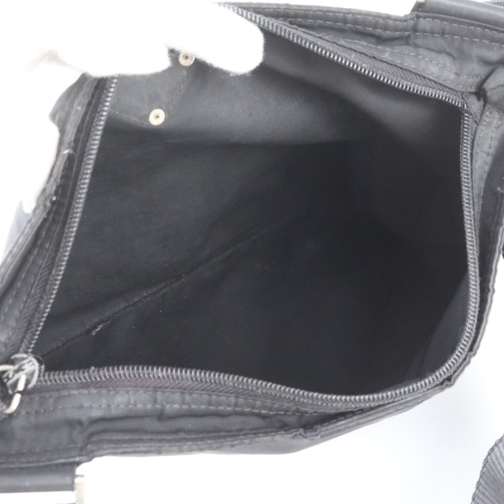 Prada White Tag Tessuto Nylon Triangle Logo Leather Shoulder Bag — view 7