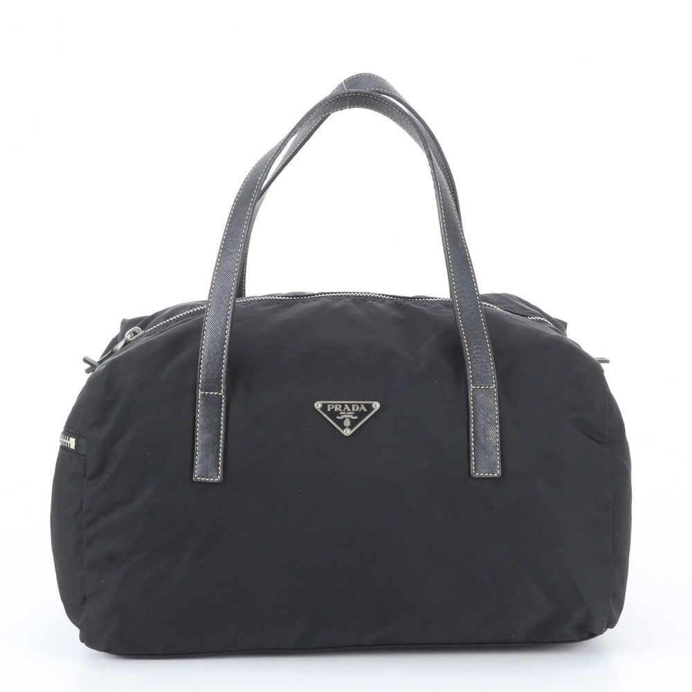Prada Tessuto Nylon Saffiano Leather Tote