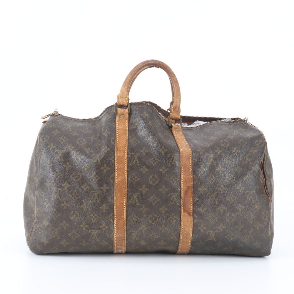 Louis Vuitton Monogram Keepall 50 Leather Boston Bag Tote Travel — view 3