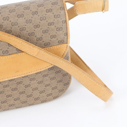 Gucci Vintage Micro GG Leather Shoulder Bag Tote Brown — view 2