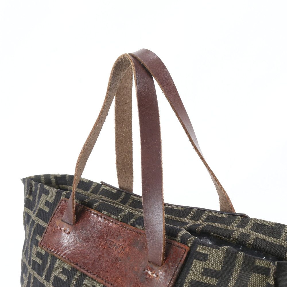 Fendi Zucca Leather Canvas Tote Shoulder Business — view 2