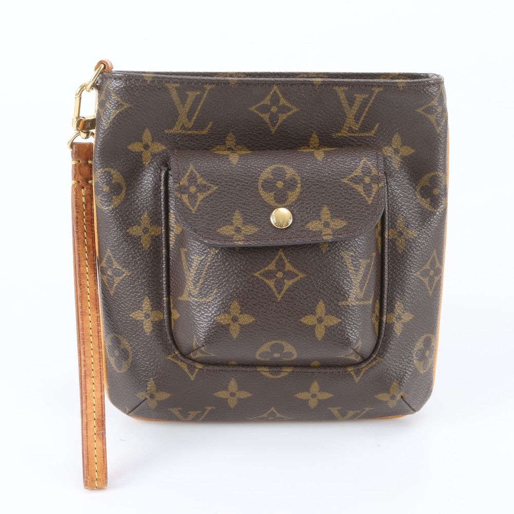Louis Vuitton Monogram Partition Leather Pouch Clutch Mini Bag