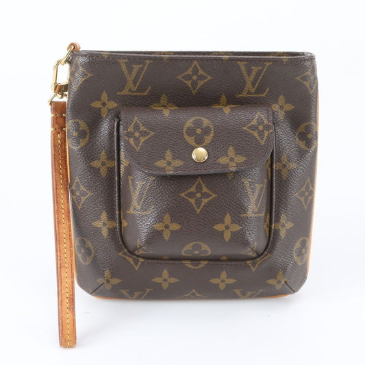 Louis Vuitton Monogram Partition Leather Pouch Clutch Mini Bag