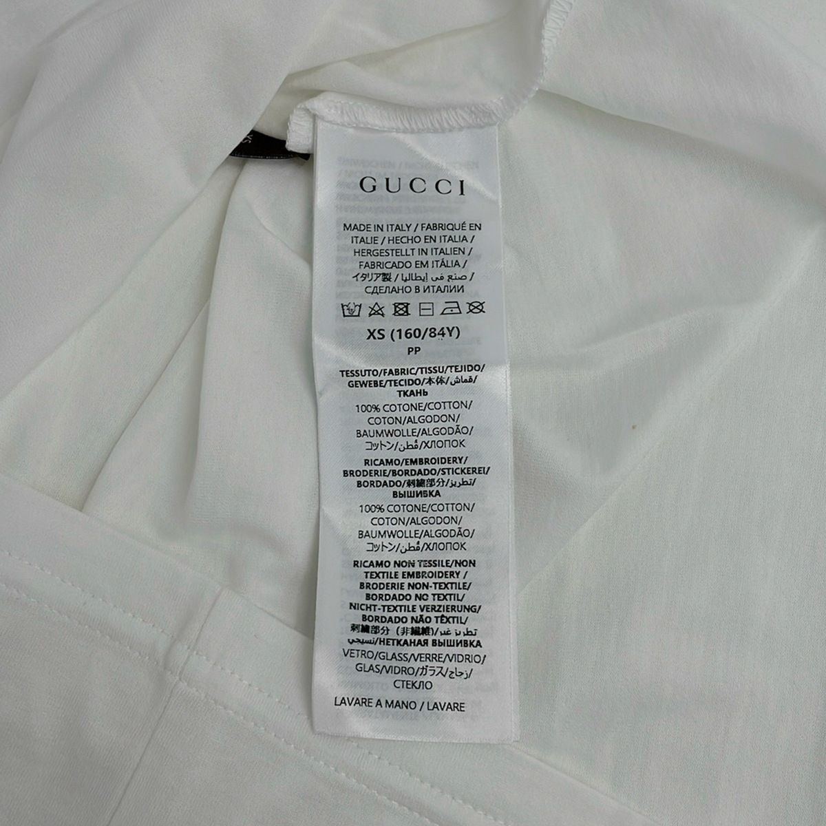 Gucci Short Sleeve T-Shirt White Crew Neck Rhinestone XS — view 4