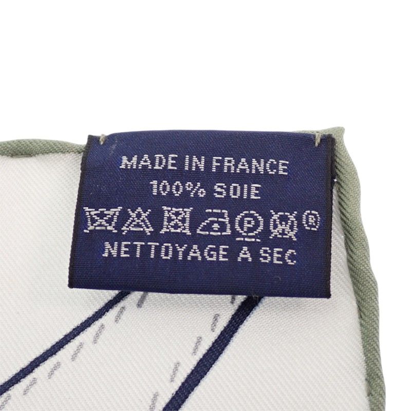 Hermes Carre 90 Bagage Silk Gray Clair Vert Multicolor Scarf — view 7