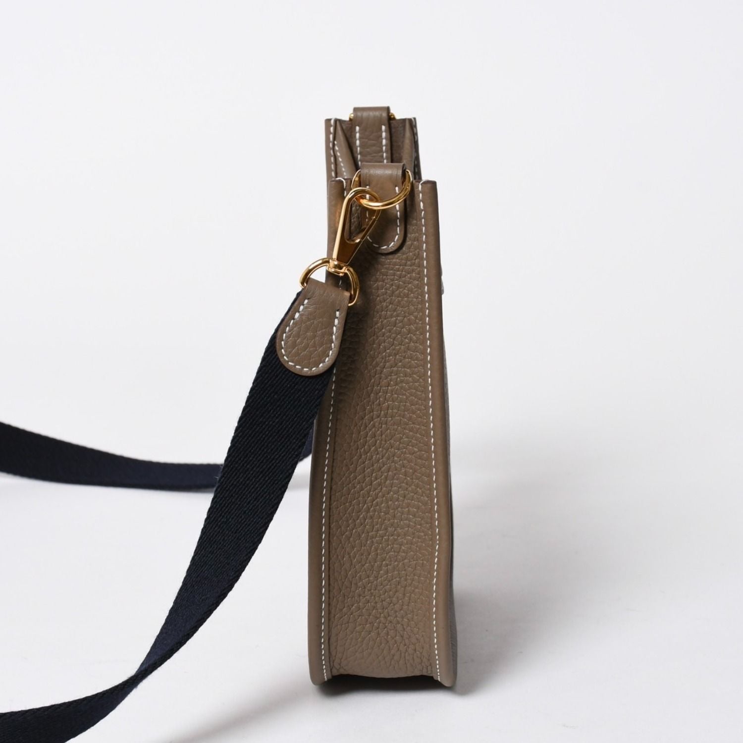 Hermes Evelyne TPM Shoulder Bag Taurillon Clemence Etoupe Gold — view 5