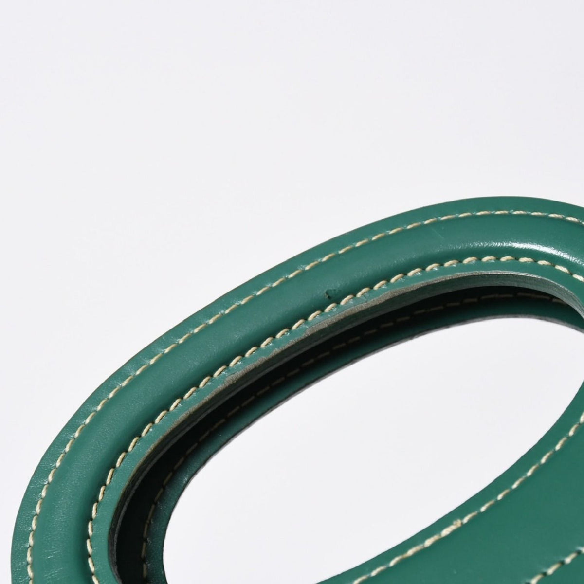 Goyard Beluga PM Handbag Herringbone Leather Green Silver — view 8