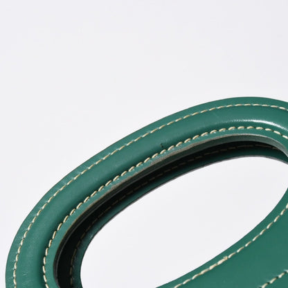 Goyard Beluga PM Handbag Herringbone Leather Green Silver — view 8