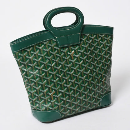 Goyard Beluga PM Handbag Herringbone Leather Green Silver — view 3