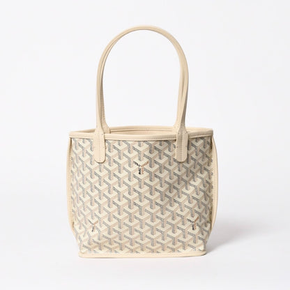 Goyard Tote Anjou Mini Ivory Sand Black Brown Reversible