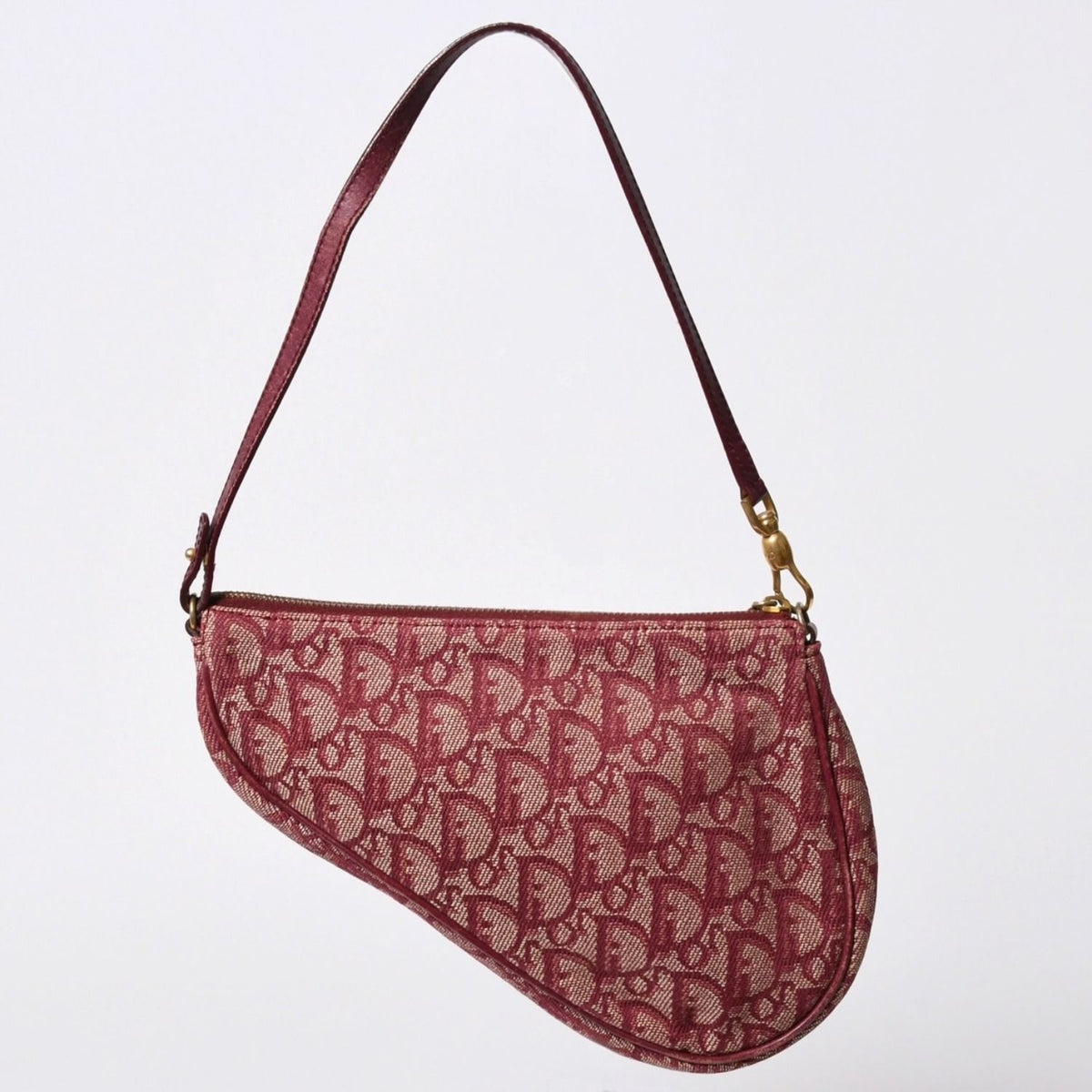 Dior Saddle Bag Trotter Red All Over Print Cotton Canvas — view 2