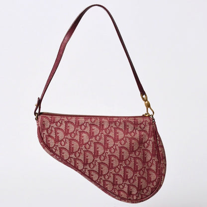 Dior Saddle Bag Trotter Red All Over Print Cotton Canvas — view 2