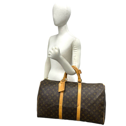 Louis Vuitton Vintage Keepall 50 Monogram Leather Boston Bag Brown — view 2