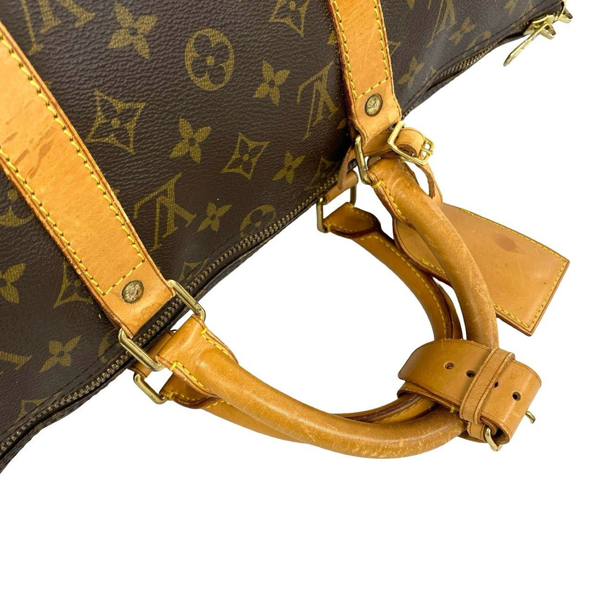 Louis Vuitton Vintage Keepall 50 Monogram Leather Boston Bag Brown — view 4